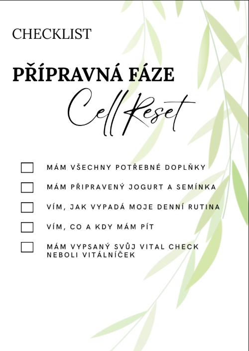 CHECKLIST PŘÍPRAVA